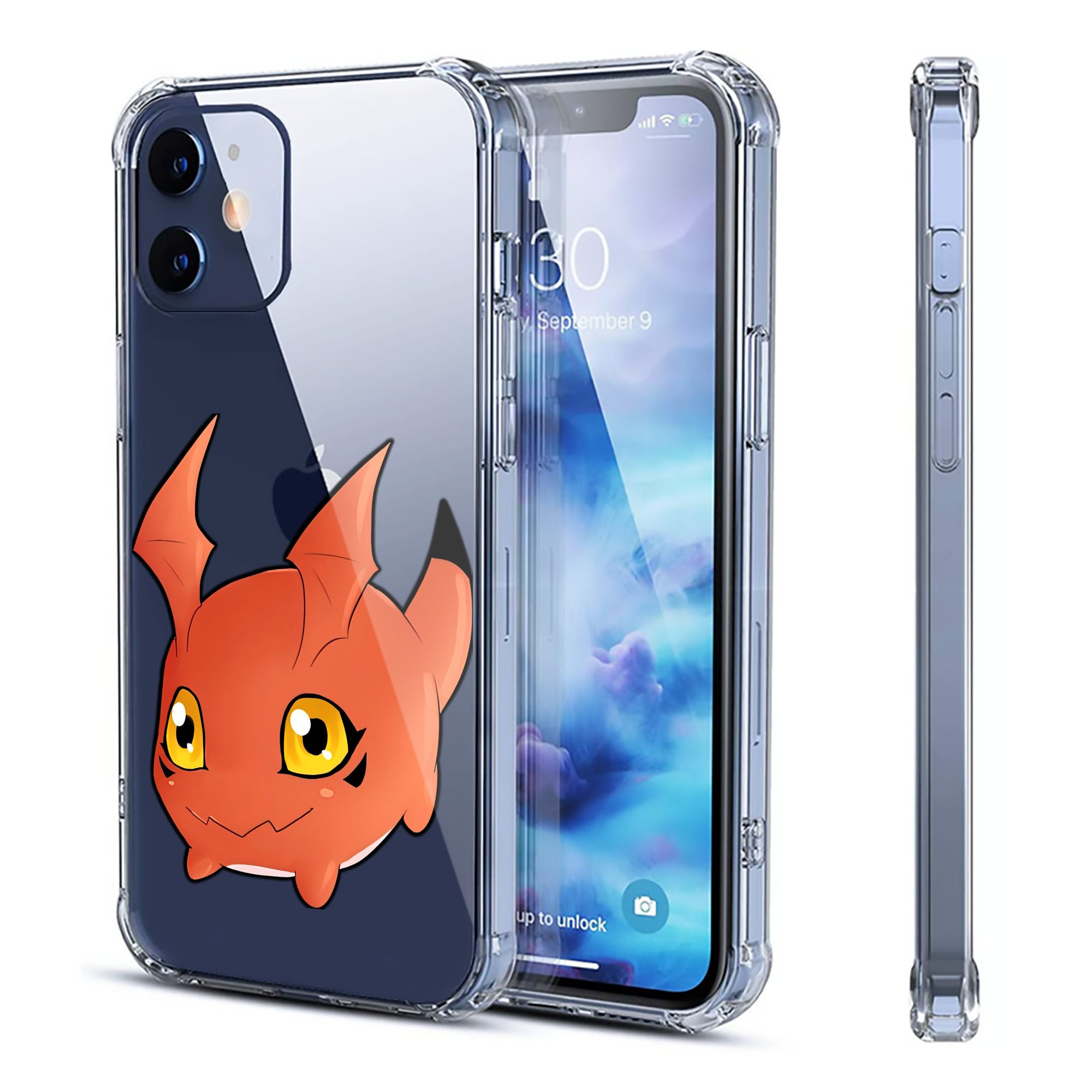 （画像用） Digimon デジタルモンスター/デジモン 【iPhone 12シリーズ対応】透明スマホケース（クリアソフトケース）